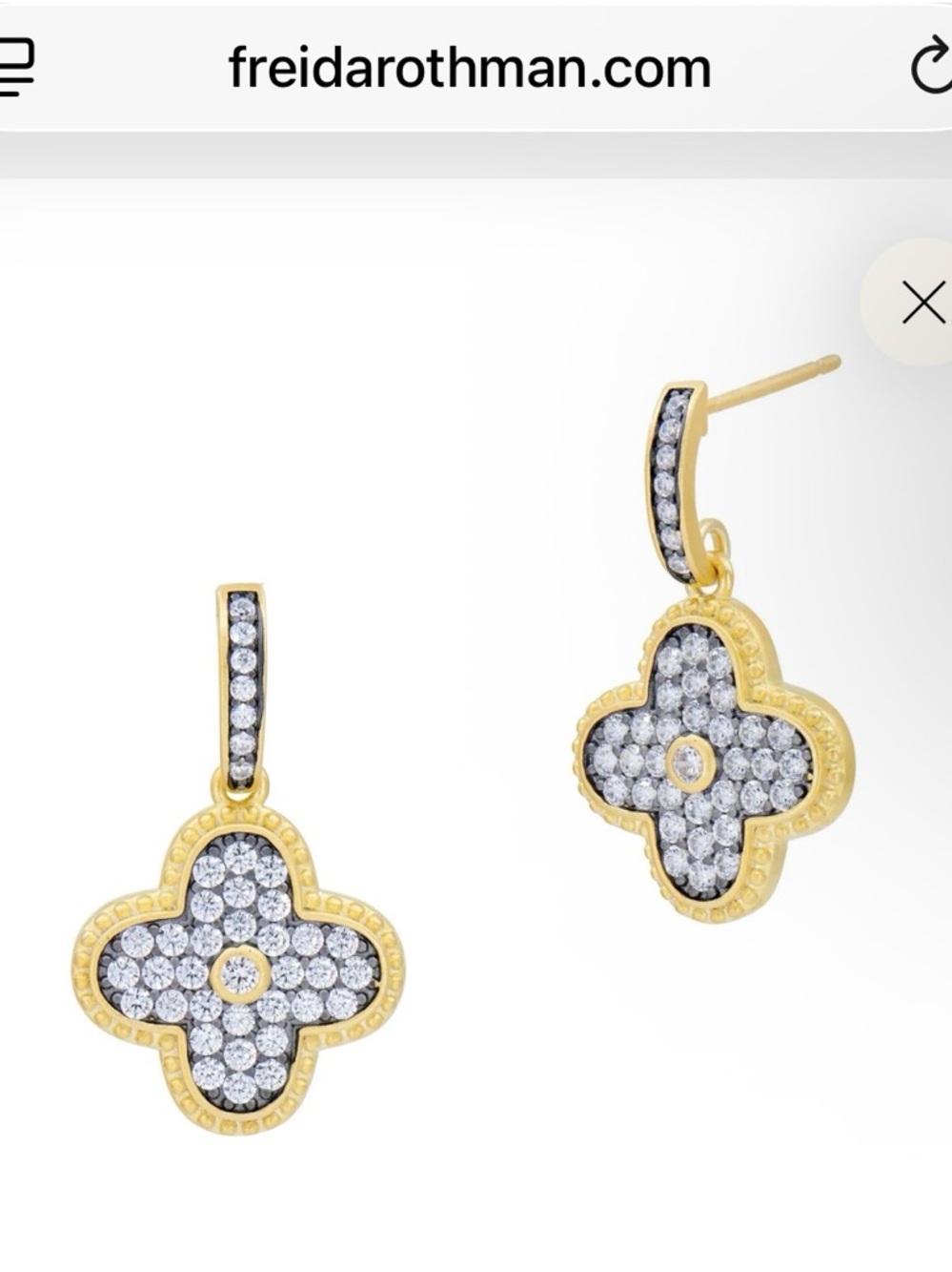 Frieda Rothman Brooklyn Mosaic Clover Pave Drop Earrings NWOT - Picture 5 of 6